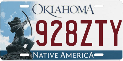 OK license plate 928ZTY