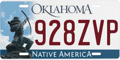 OK license plate 928ZVP