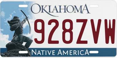 OK license plate 928ZVW