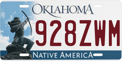 OK license plate 928ZWM