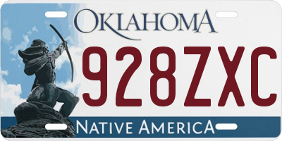 OK license plate 928ZXC