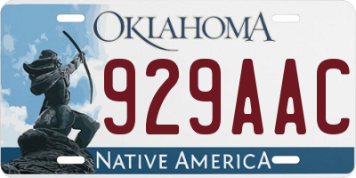 OK license plate 929AAC