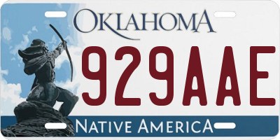 OK license plate 929AAE