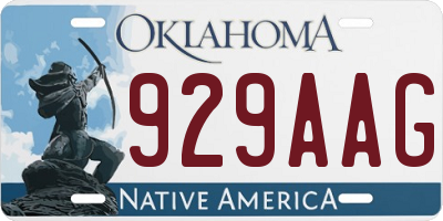 OK license plate 929AAG