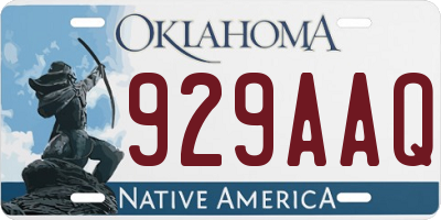 OK license plate 929AAQ