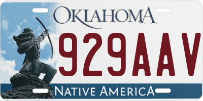 OK license plate 929AAV