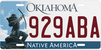OK license plate 929ABA