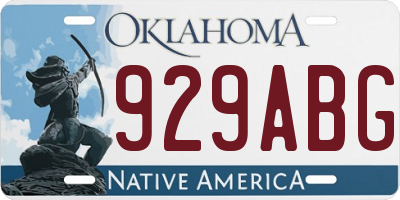 OK license plate 929ABG