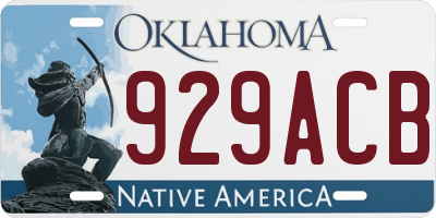 OK license plate 929ACB