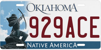 OK license plate 929ACE