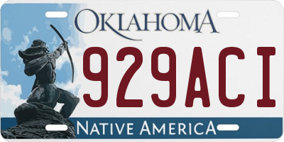 OK license plate 929ACI