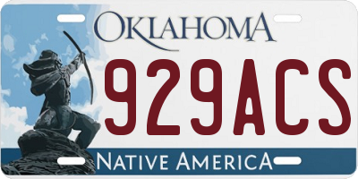 OK license plate 929ACS