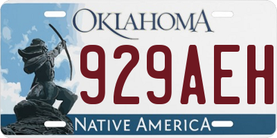 OK license plate 929AEH
