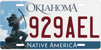 OK license plate 929AEL