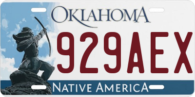 OK license plate 929AEX