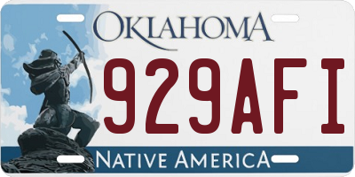 OK license plate 929AFI