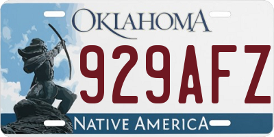 OK license plate 929AFZ
