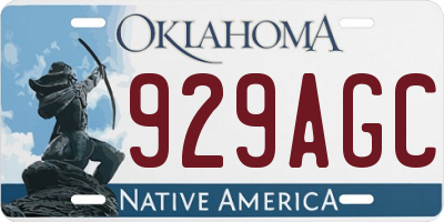 OK license plate 929AGC