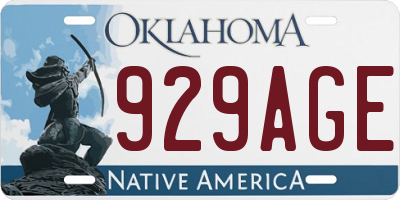 OK license plate 929AGE