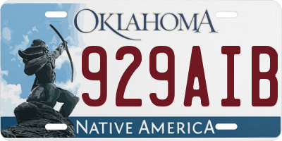 OK license plate 929AIB