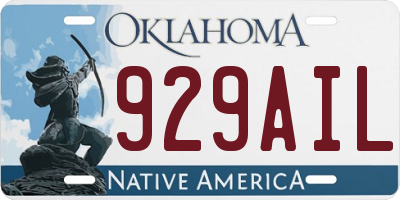 OK license plate 929AIL