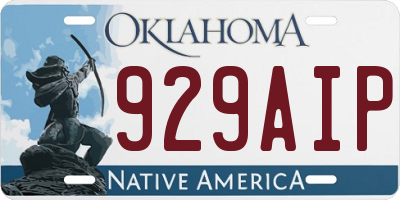 OK license plate 929AIP