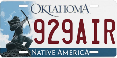 OK license plate 929AIR