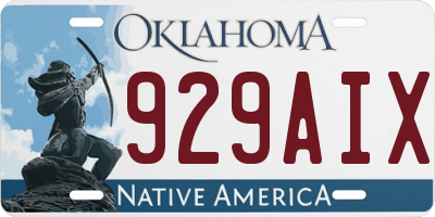 OK license plate 929AIX