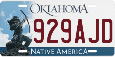 OK license plate 929AJD