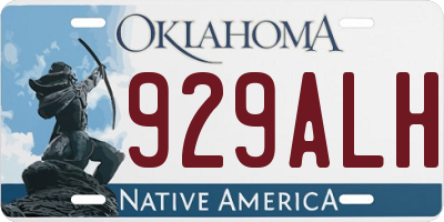 OK license plate 929ALH