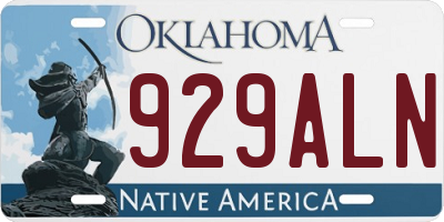 OK license plate 929ALN