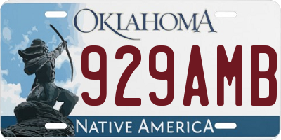 OK license plate 929AMB
