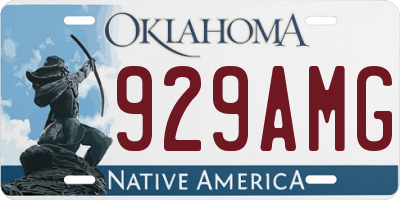 OK license plate 929AMG