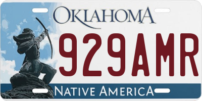 OK license plate 929AMR