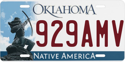 OK license plate 929AMV