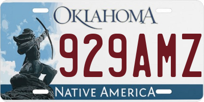 OK license plate 929AMZ