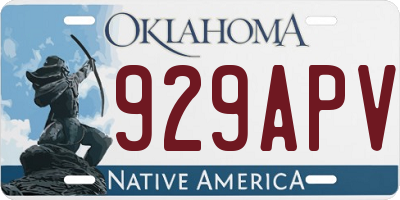OK license plate 929APV