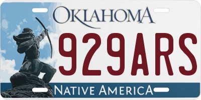 OK license plate 929ARS