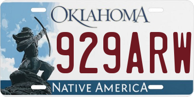 OK license plate 929ARW