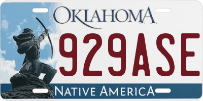 OK license plate 929ASE