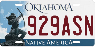 OK license plate 929ASN