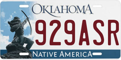 OK license plate 929ASR