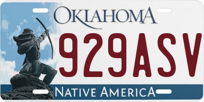 OK license plate 929ASV