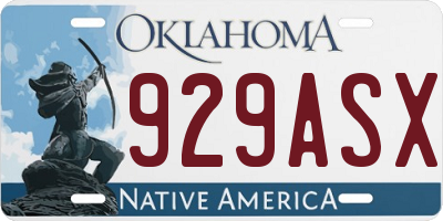 OK license plate 929ASX