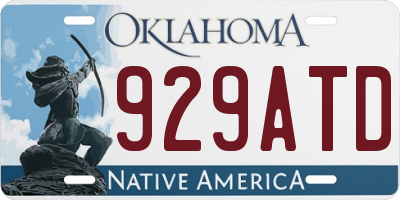 OK license plate 929ATD