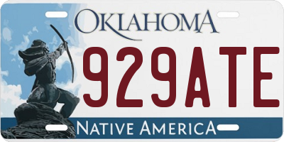 OK license plate 929ATE