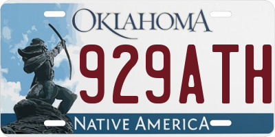 OK license plate 929ATH