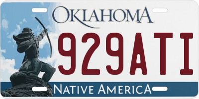 OK license plate 929ATI