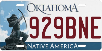 OK license plate 929BNE