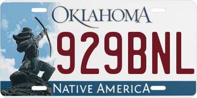 OK license plate 929BNL